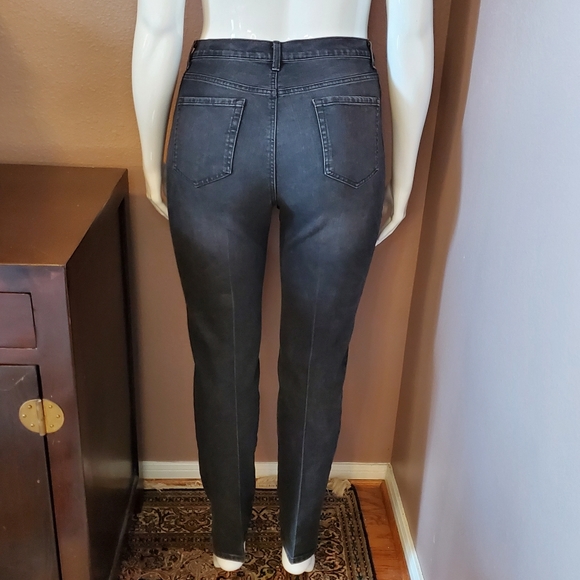 GLORIA VANDERBILT Amanda black rose jeans size 16 - Picture 3 of 7